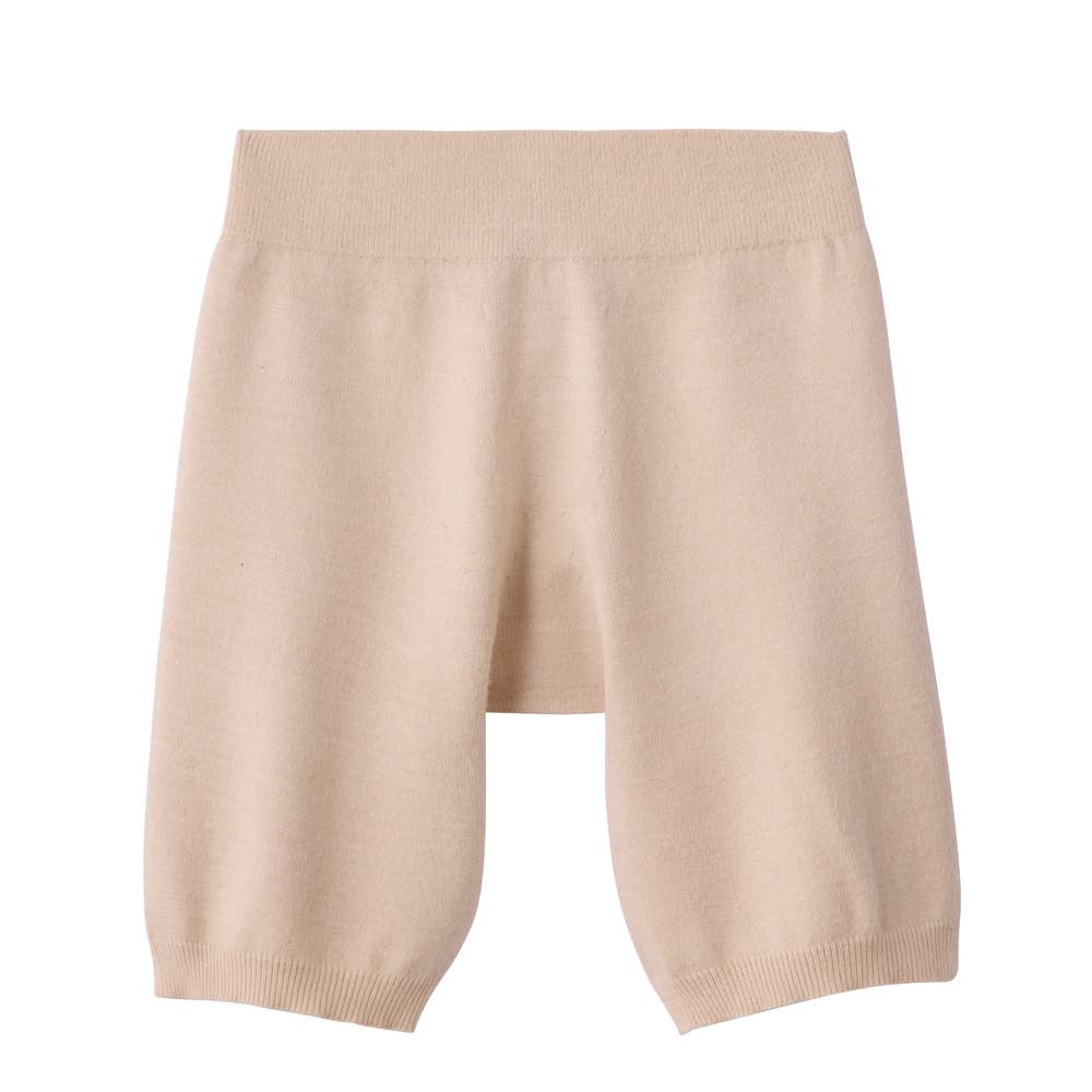 【完全無縫製】3分丈オーバーパンツ HGY705 ペイルベージュ