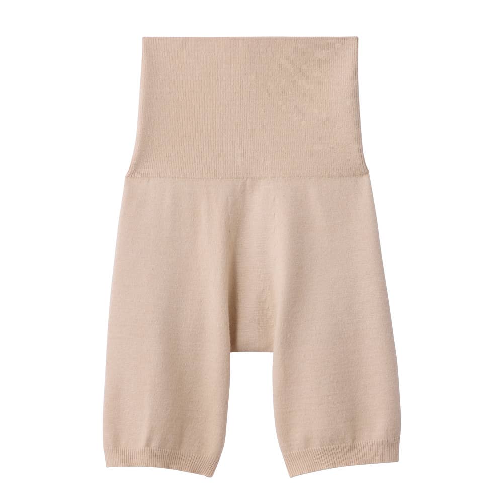 【完全無縫製】3分丈腹巻付きオーバーパンツ HGY706 ペイルベージュ