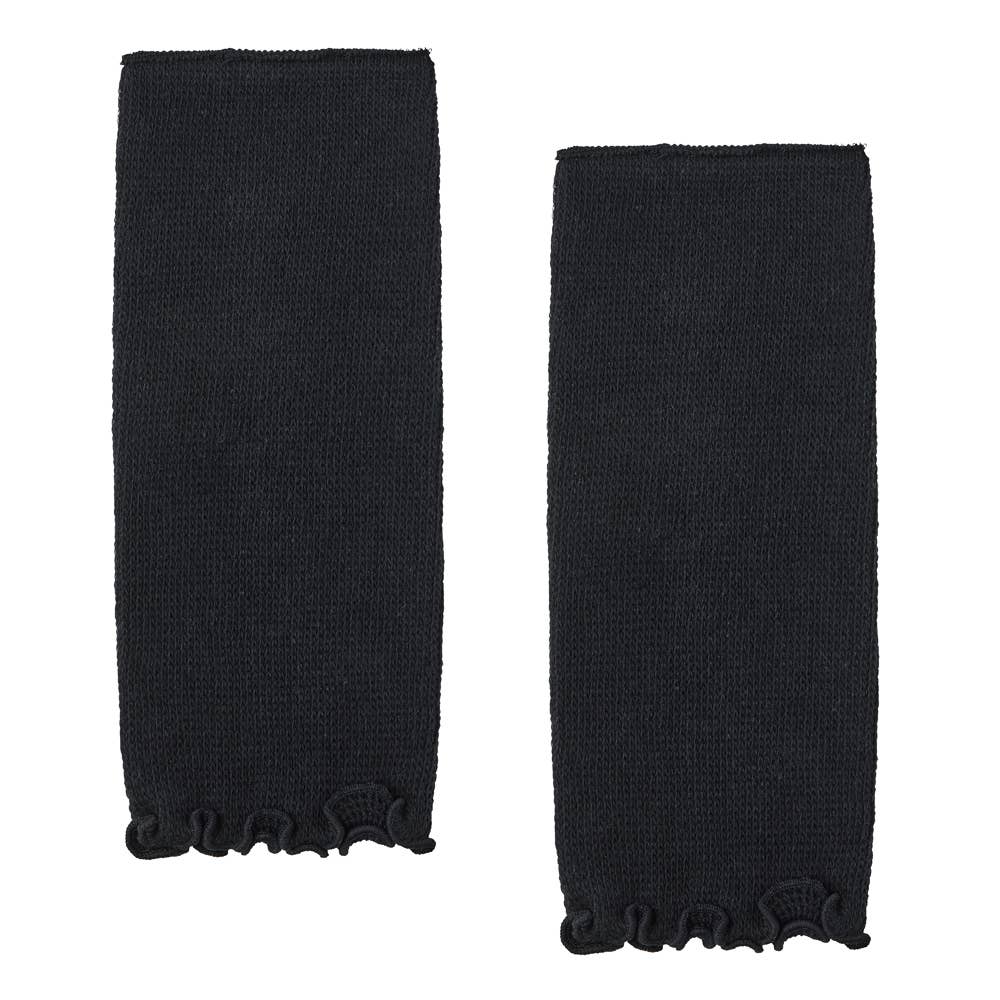 【Fitte】綿混レッグウォーマー リブ柄 KLZ504 ブラック