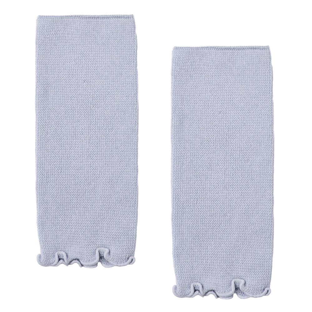 【Fitte】綿混レッグウォーマー リブ柄 KLZ504 ブルーグレー