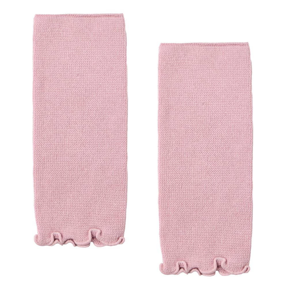 【Fitte】綿混レッグウォーマー リブ柄 KLZ504 ピンク