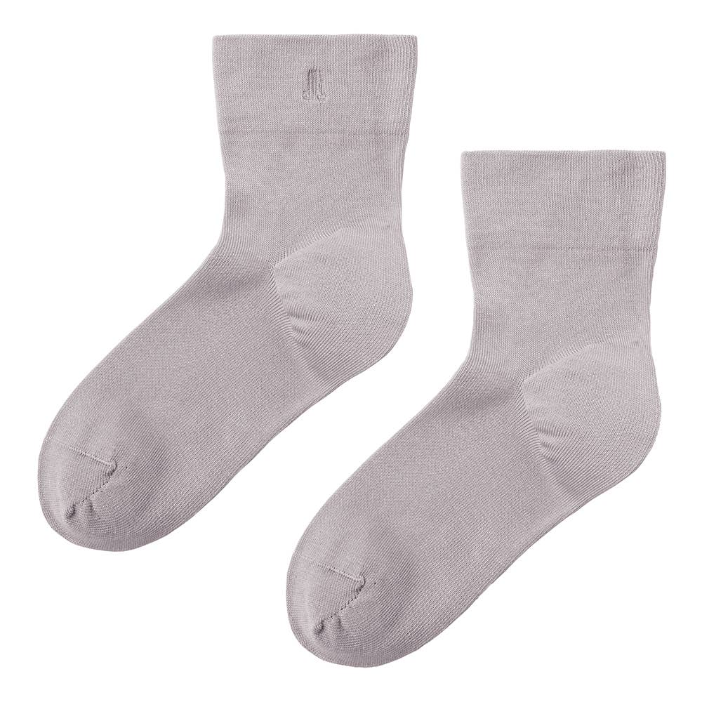 【綿混】 履きくちゆったりクルー丈ソックス LA2210 ライトグレー
