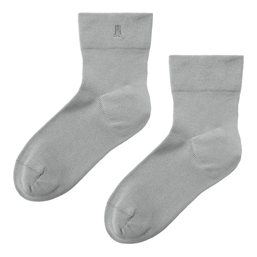 【綿混】 履きくちゆったりクルー丈ソックス LA2210 ブルーグレー