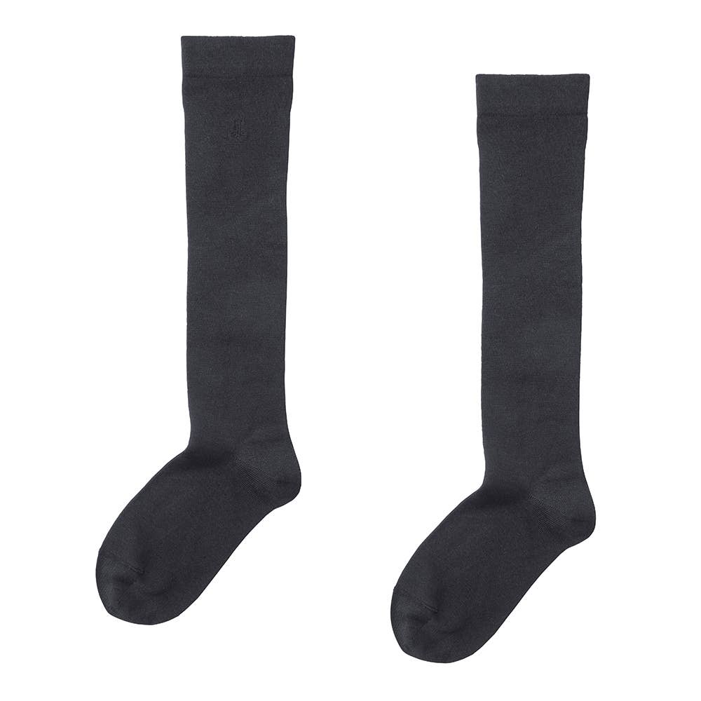 【シルク混】履きくちゆったりハイソックス LA2587 ブラック