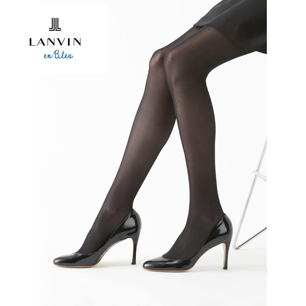  LANVIN en Bleu（ランバン オン ブルー） カラータイツ（40デニール）（レディース） ノワ-ル-ジユ M-L