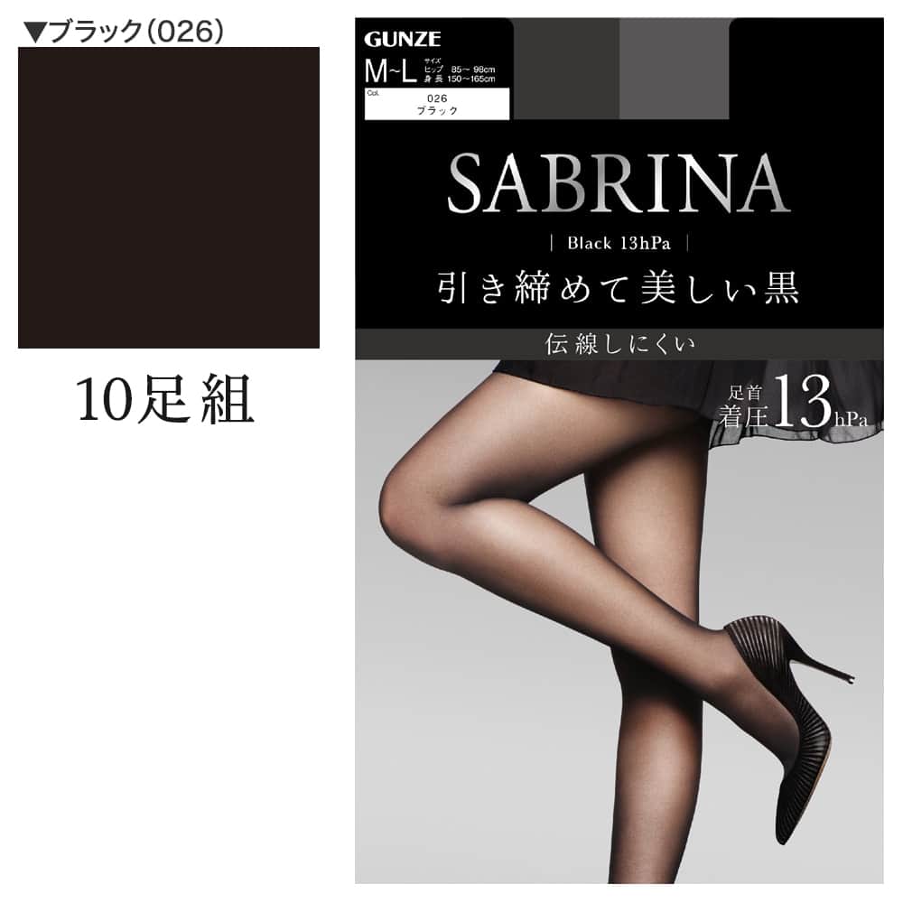 ストッキング10足組(ブラック13hpa 引き締めて美しい黒) LEG48010 :レディース ストッキング・タイツ