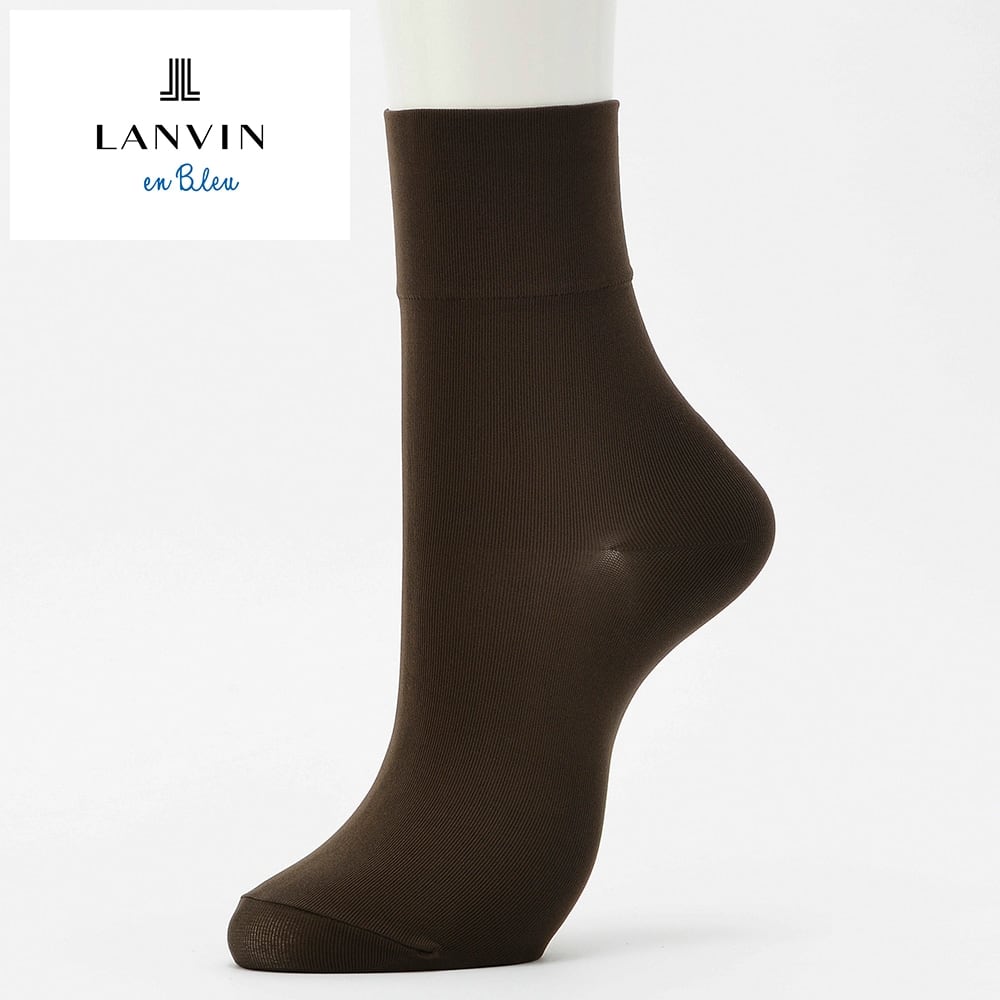 ＜GUNZE グンゼ＞ LANVIN en Bleu（ランバン オン ブルー） クルー丈ソックス（110デニール）（レディース） ノワ-ル-ジユ 22-25