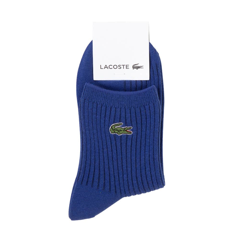 【綿混】リブ柄靴下 LTR601 ロイヤルブルー