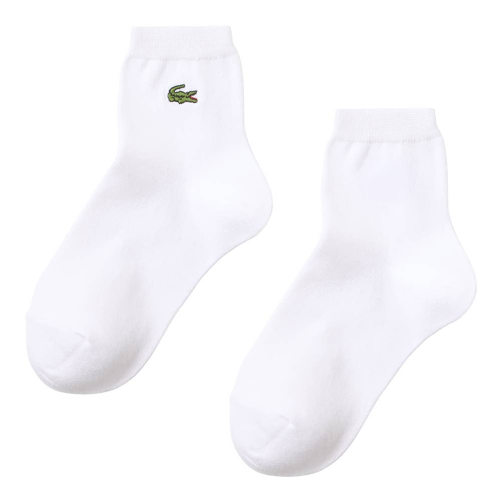 【綿混】ロゴ刺繍ソックス クルー丈 LTZ602 ホワイト