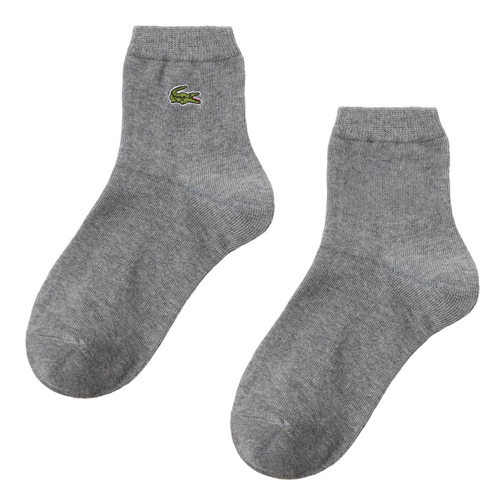 【綿混】ロゴ刺繍ソックス クルー丈 LTZ602 モクグレー