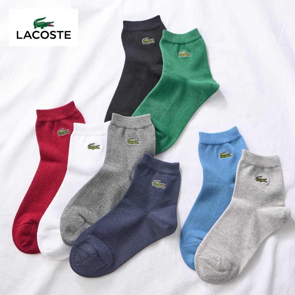 【綿混】ロゴ刺繍ソックス クルー丈