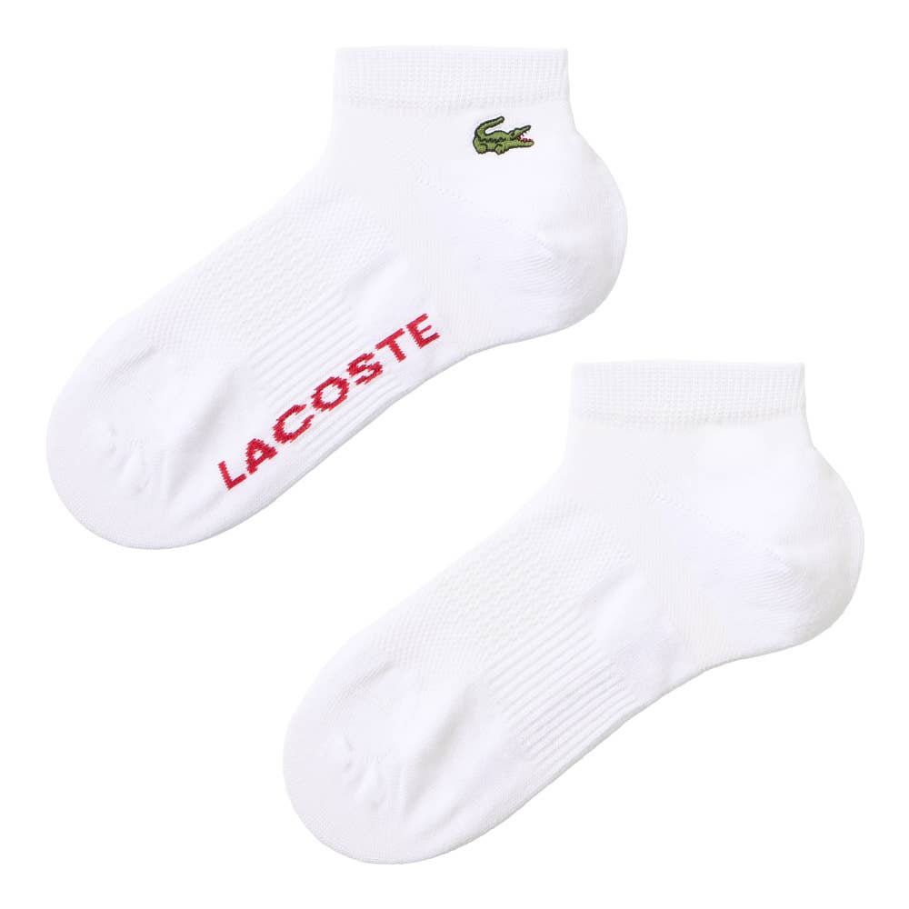 【綿混】ロゴ刺繍ソックス スニーカー丈 LTZ604 ホワイト