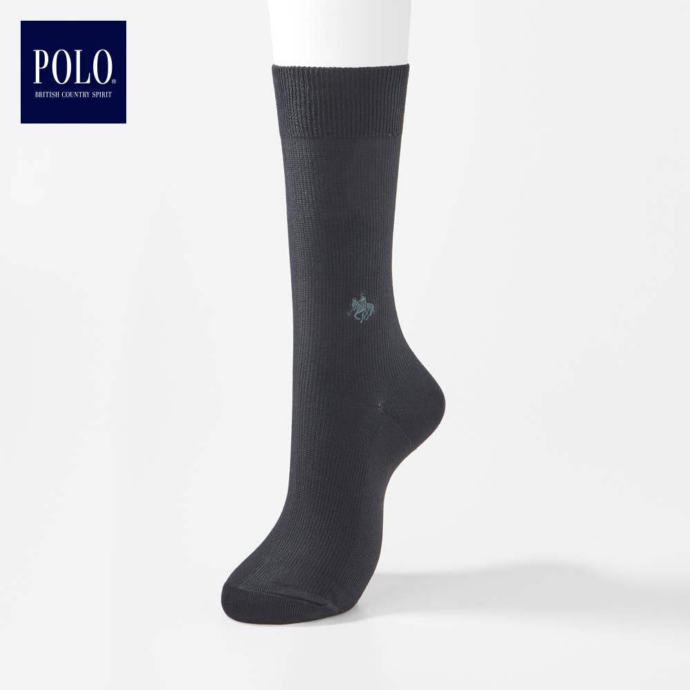 【冷感・消臭】足底鹿の子ソックス クルー丈