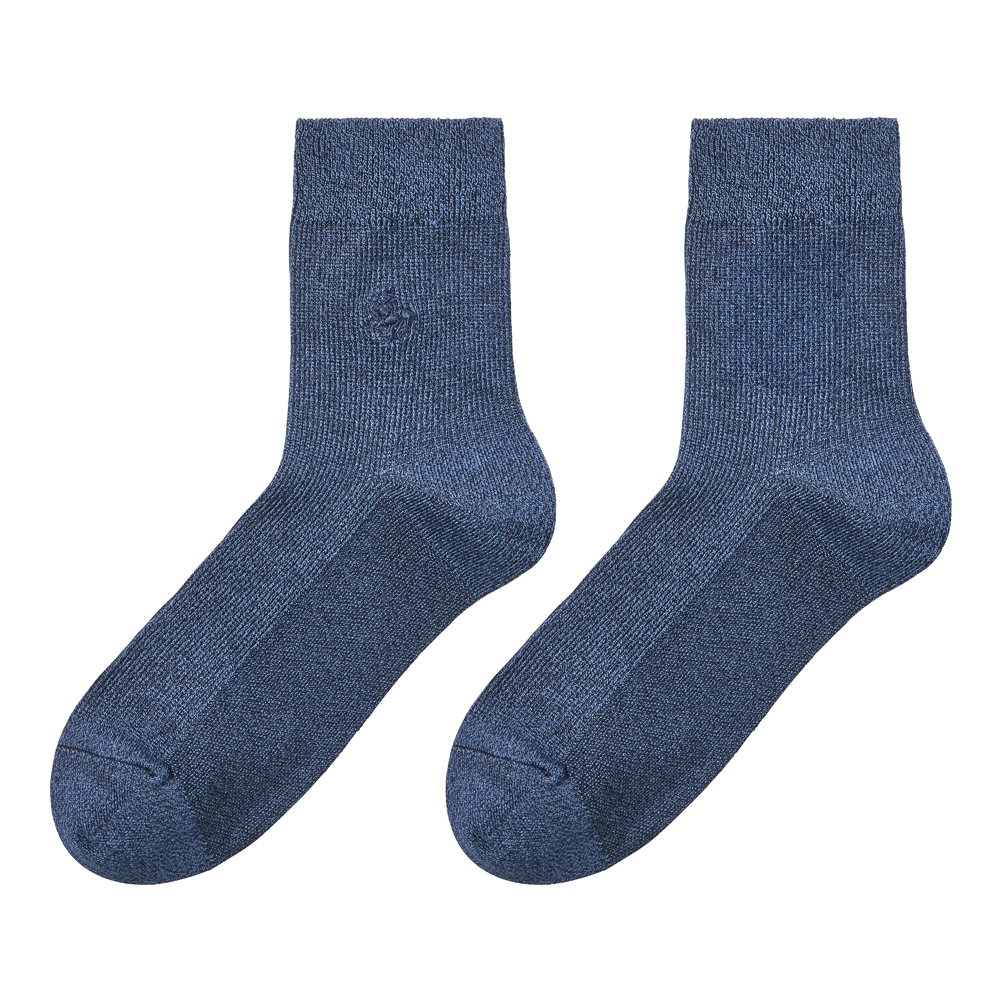 【冷感・消臭】足底鹿の子ソックス ショート丈 PBZ071 インディゴ