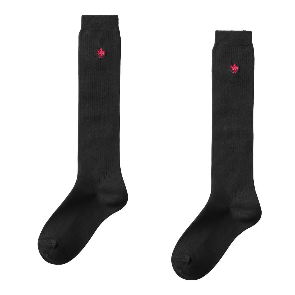 【男児女児兼用】POLOハイソックス ブラック PL0376B ブラック