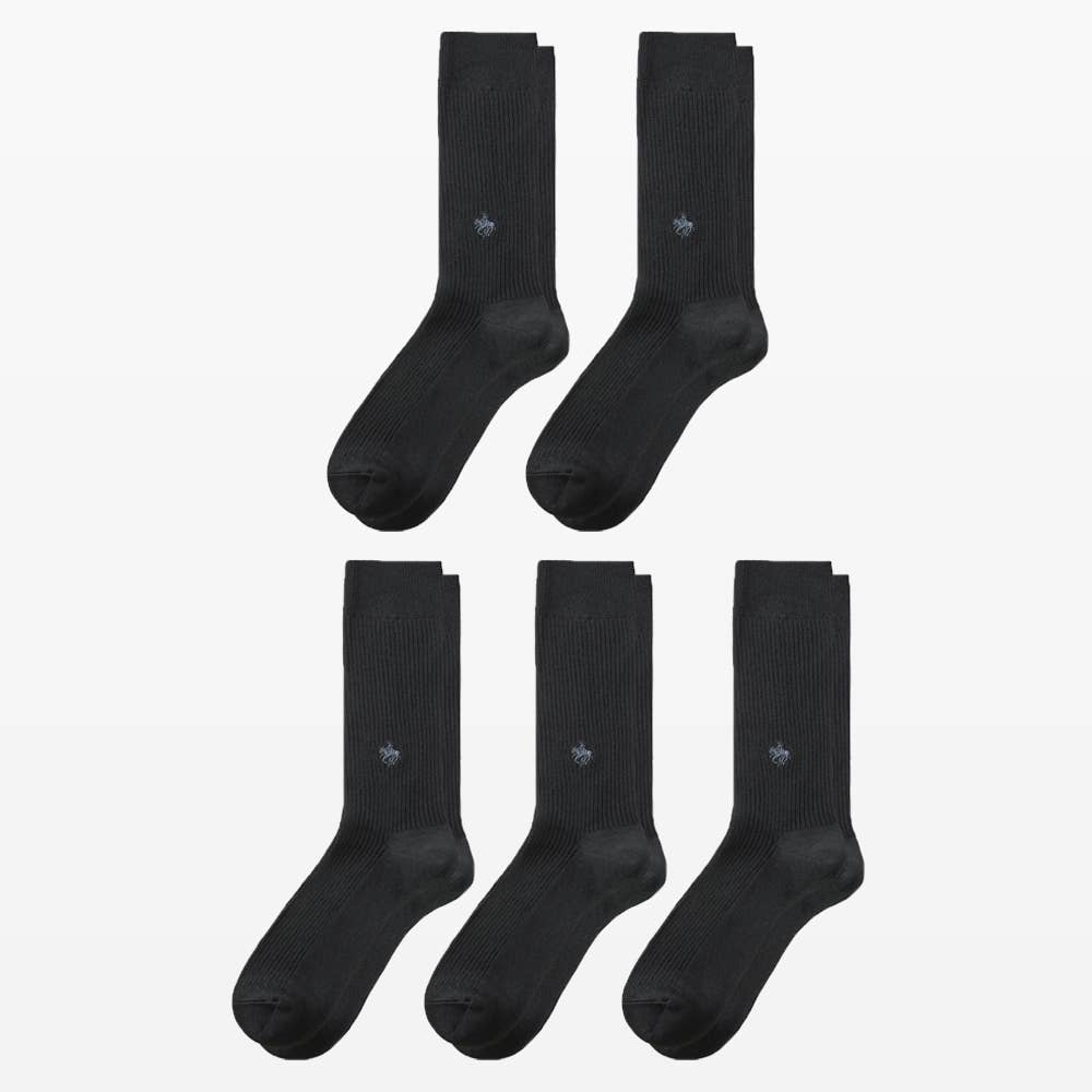 【ネット限定5足セット】履く珪藻土クルー丈ソックス PL0468 ブラック