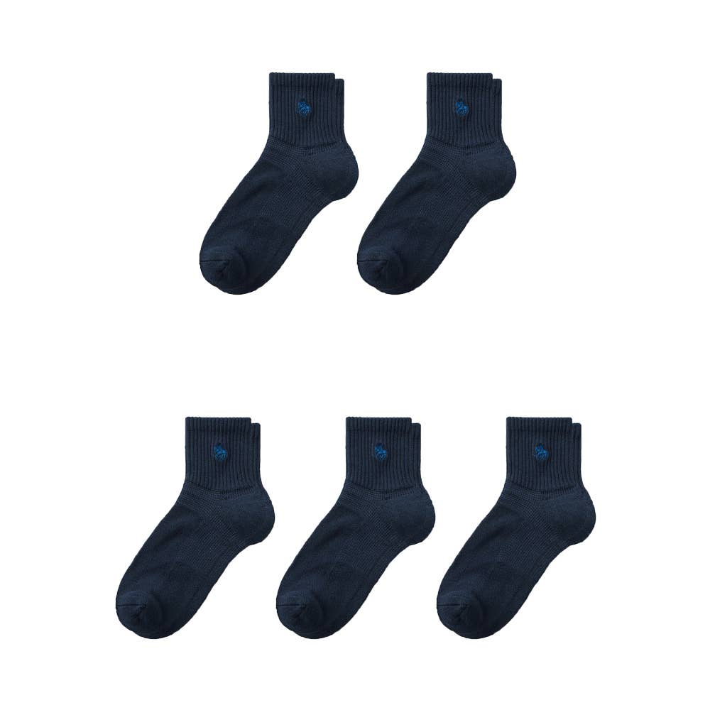 【網路限定5雙組】 穿著矽藻土短襪PL0470藏青色