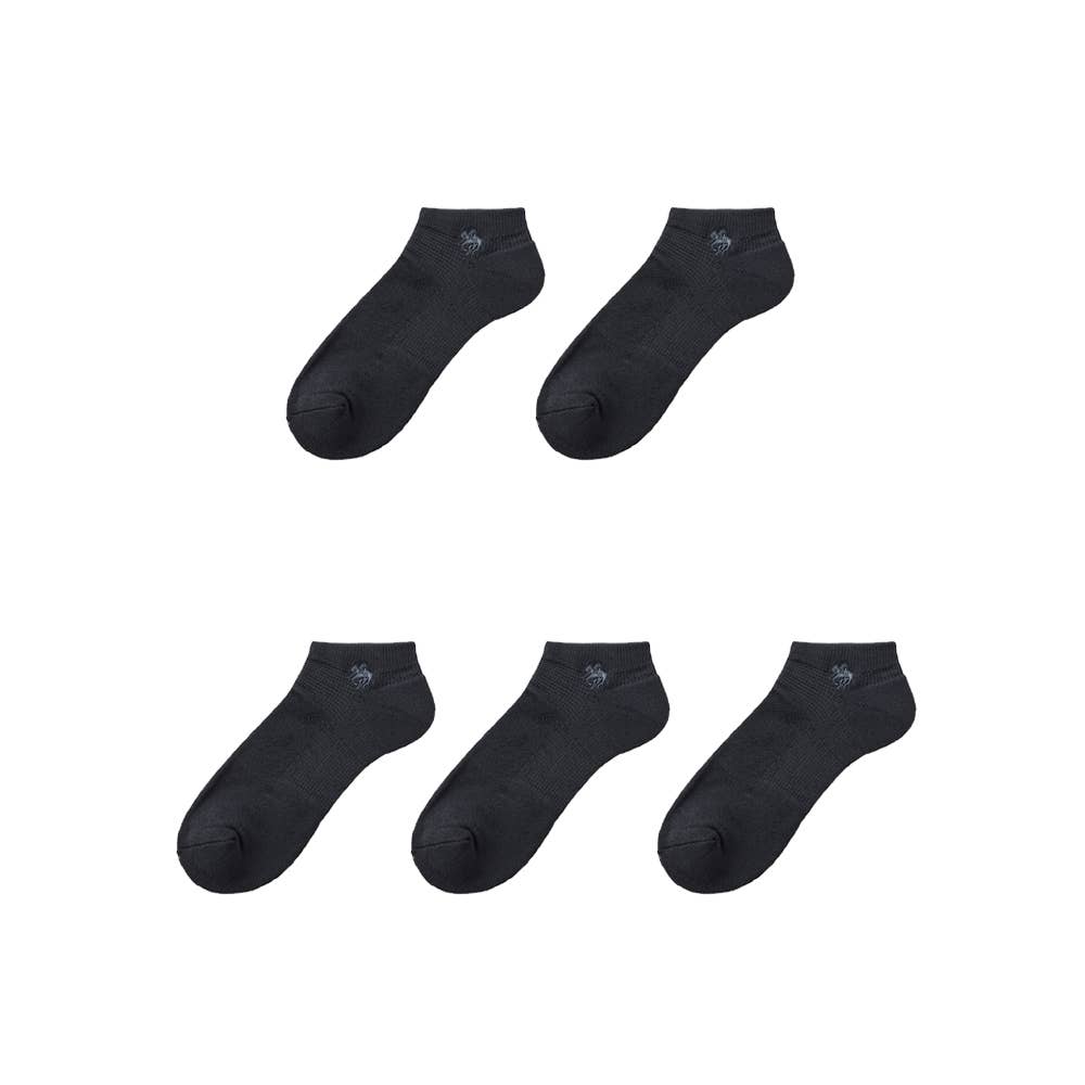 【ネット限定お得5足セット】履く珪藻土スニーカー丈ソックス【くつしたの日対象】 PL0471 ブラック