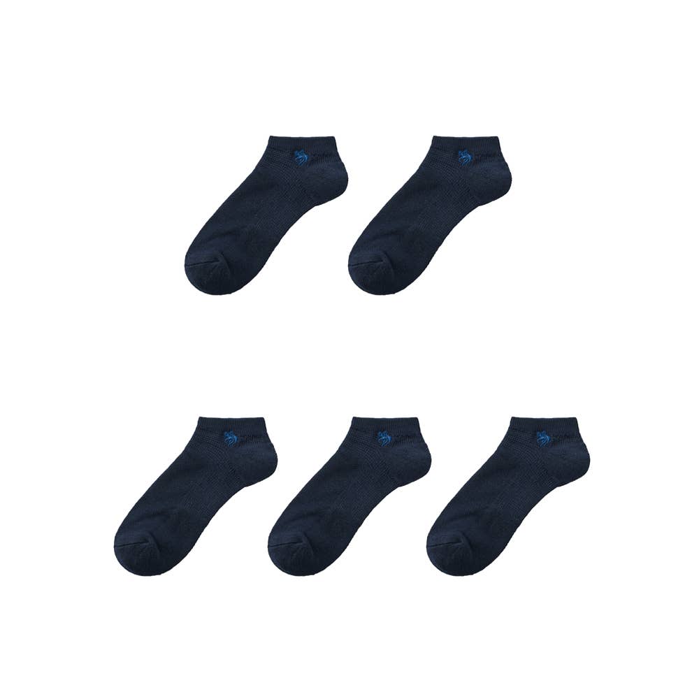 【ネット限定お得5足セット】履く珪藻土スニーカー丈ソックス【くつしたの日対象】 PL0471 ネービー