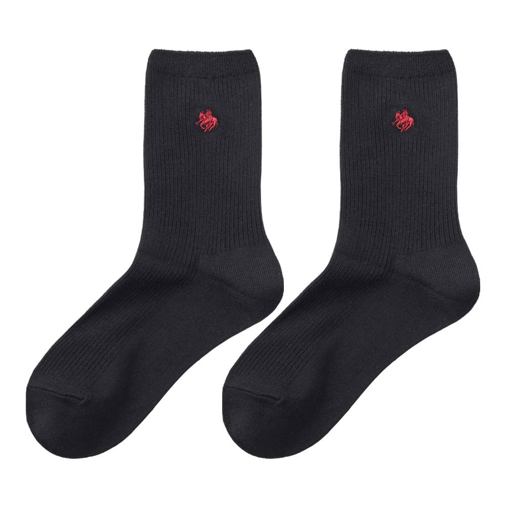 【スクール・表側綿100%】18cm丈ソックス PL0581 ブラック