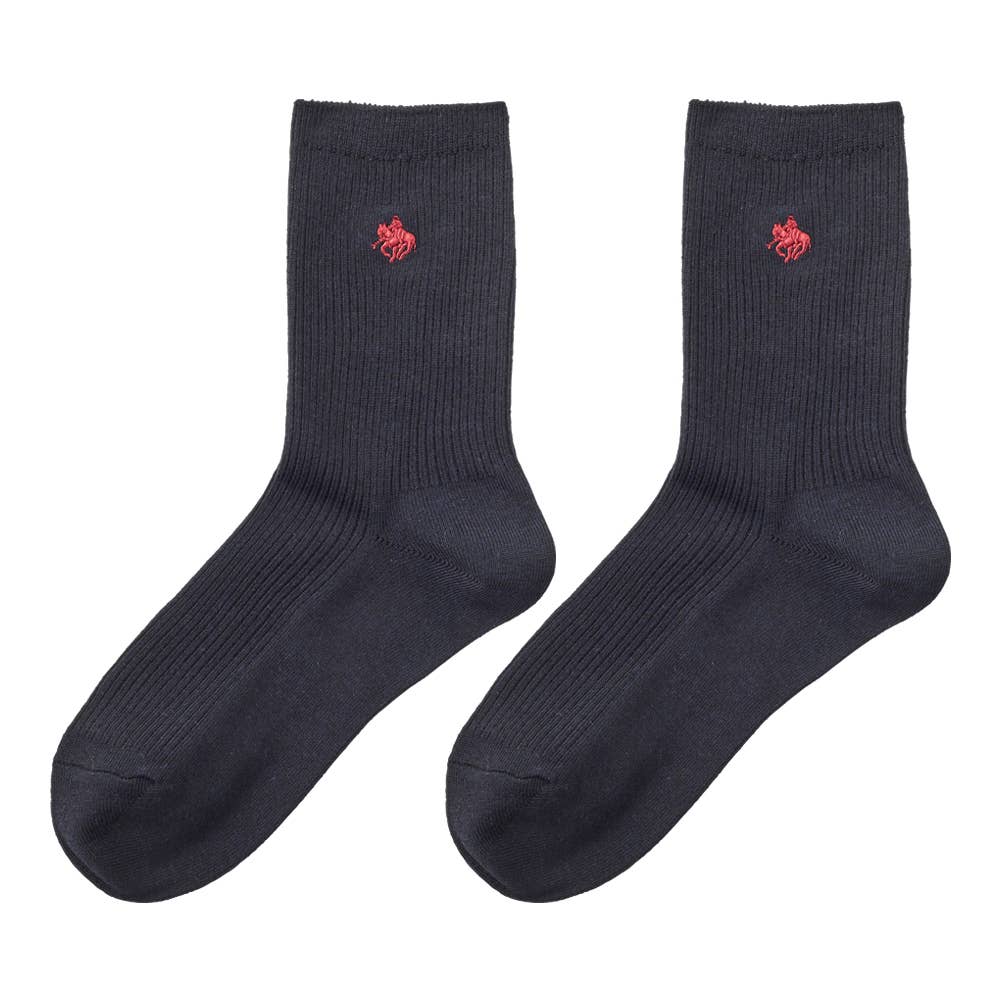 【スクール・表側綿100%】18cm丈ソックス PL0581 ネービー