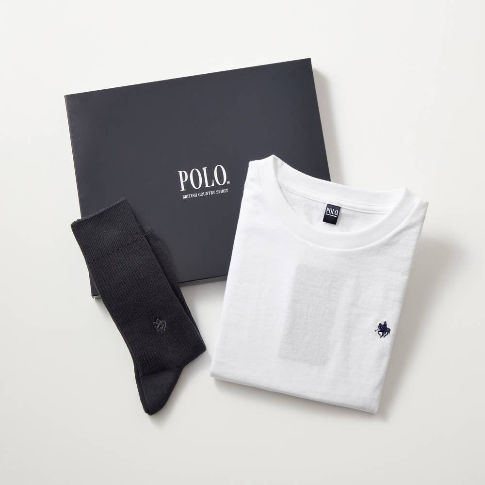 【直営店限定ギフト】綿100％クルーネックTシャツ＆綿混リブソックス PL0921 アソート