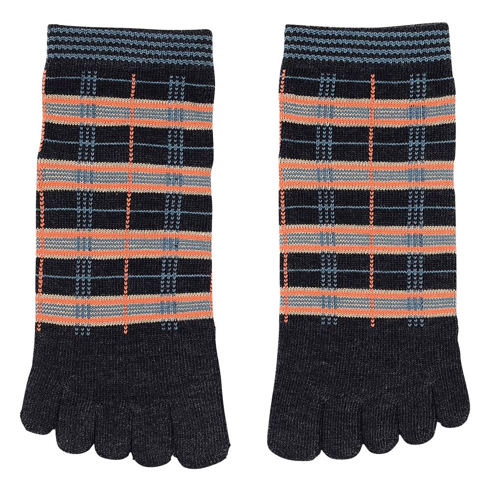 5本指 綿混チェック柄靴下 ショート丈 レディース Rlq518 レディース 靴下