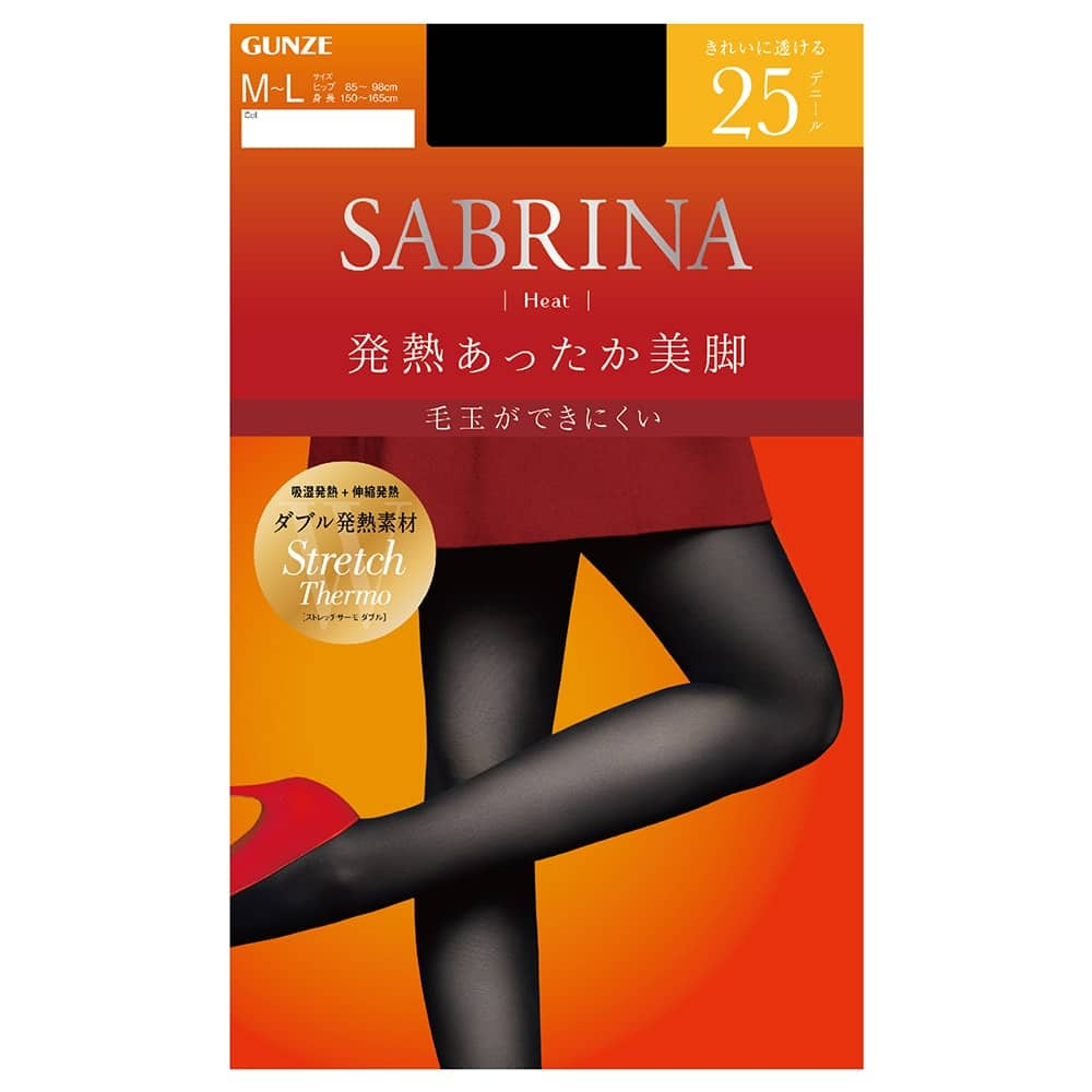 ＜GUNZE グンゼ＞ 10%OFF！SABRINA(サブリナ) 40デニールヒート発熱タイツ（レディース）【SALE】 ブラック L-LL