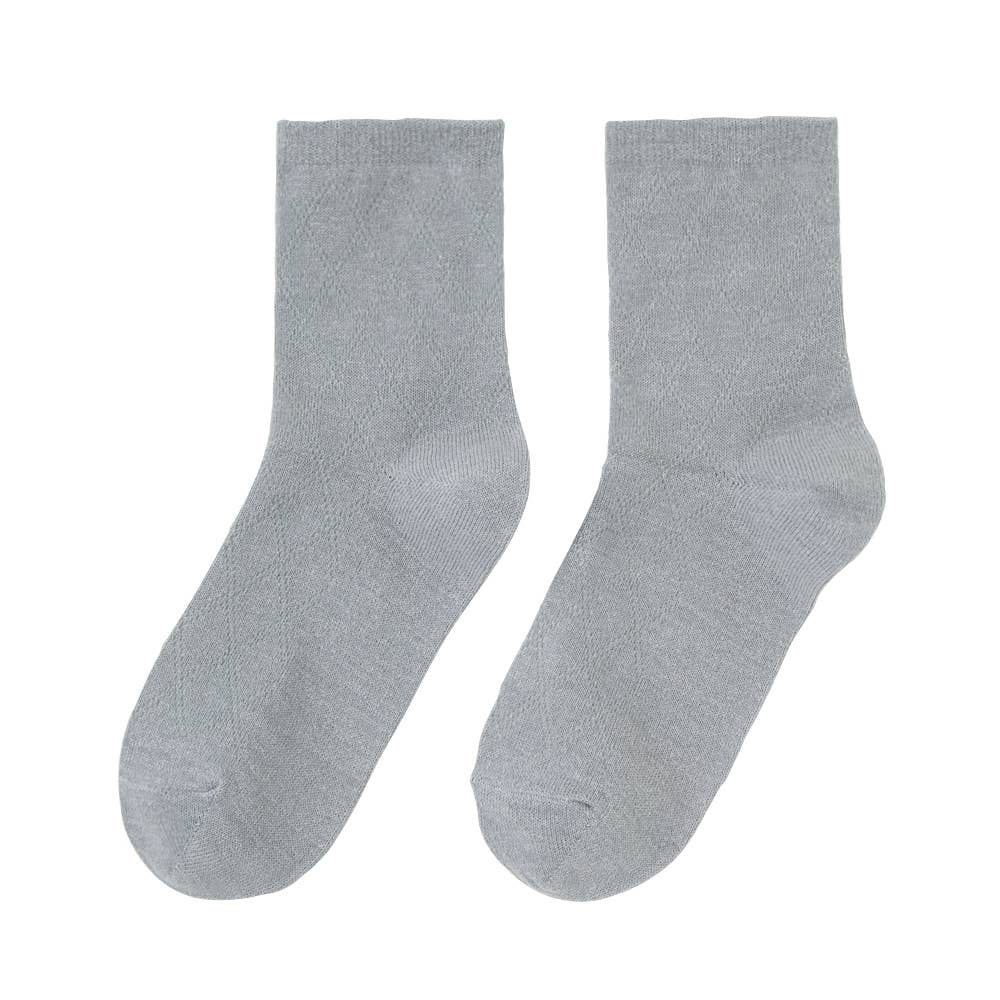 【和紙】レーシーダイヤ柄ソックス【SALE】 SQT703 グレー