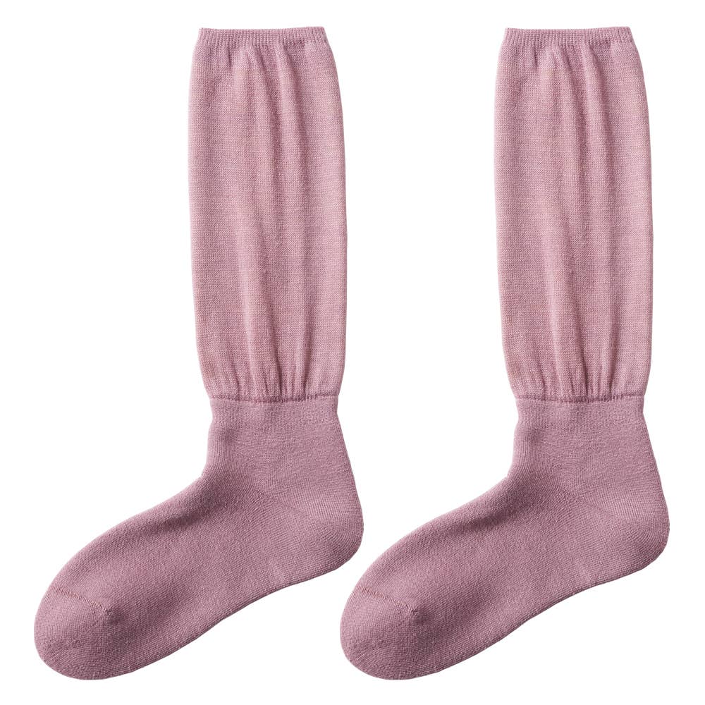 [Silk] Double-knit fluffy room socks [SALE] SQU896 Smoke purple