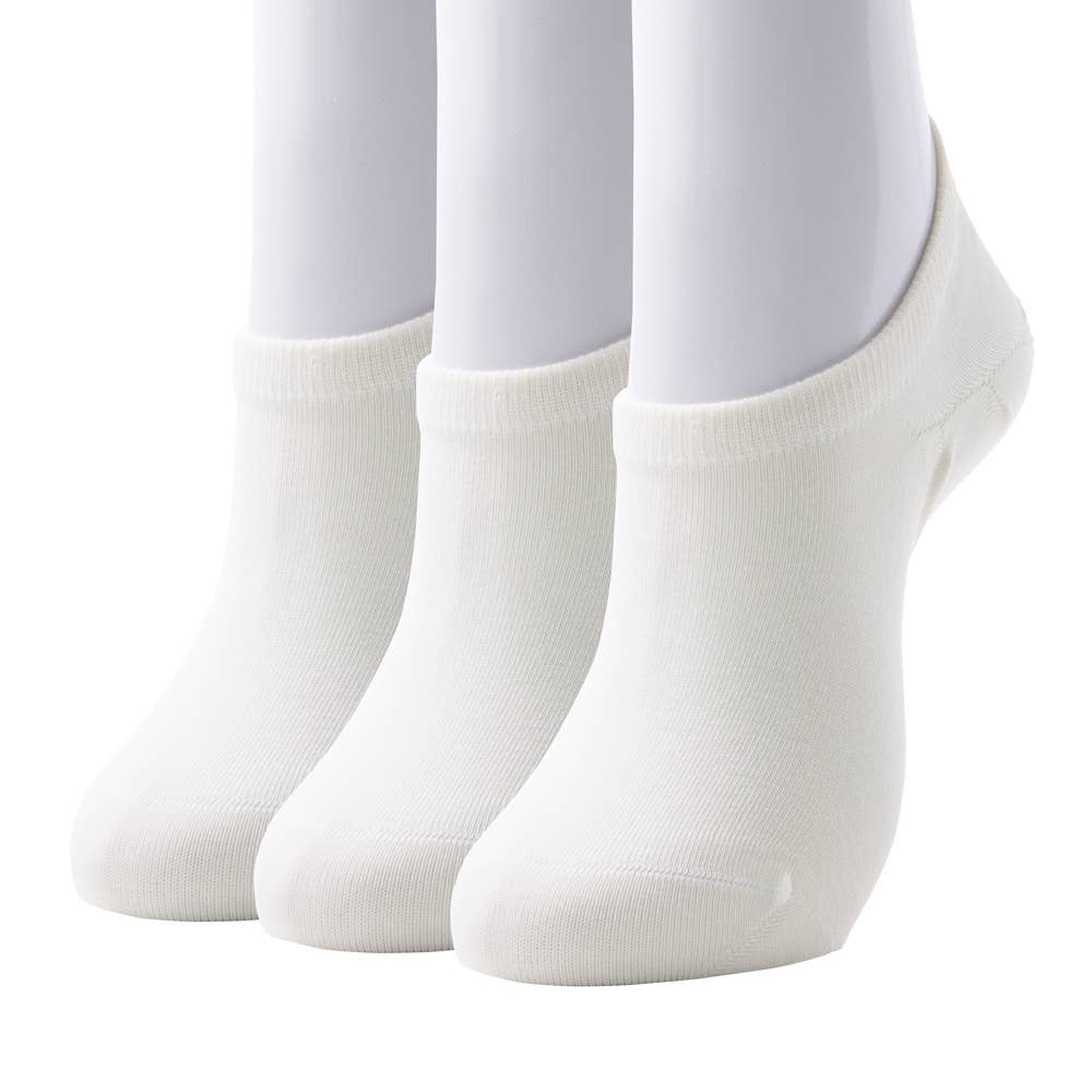 【ネット限定お得3足セット】履く珪藻土・超深履きフットカバー【SALE】 SQX983 ホワイト