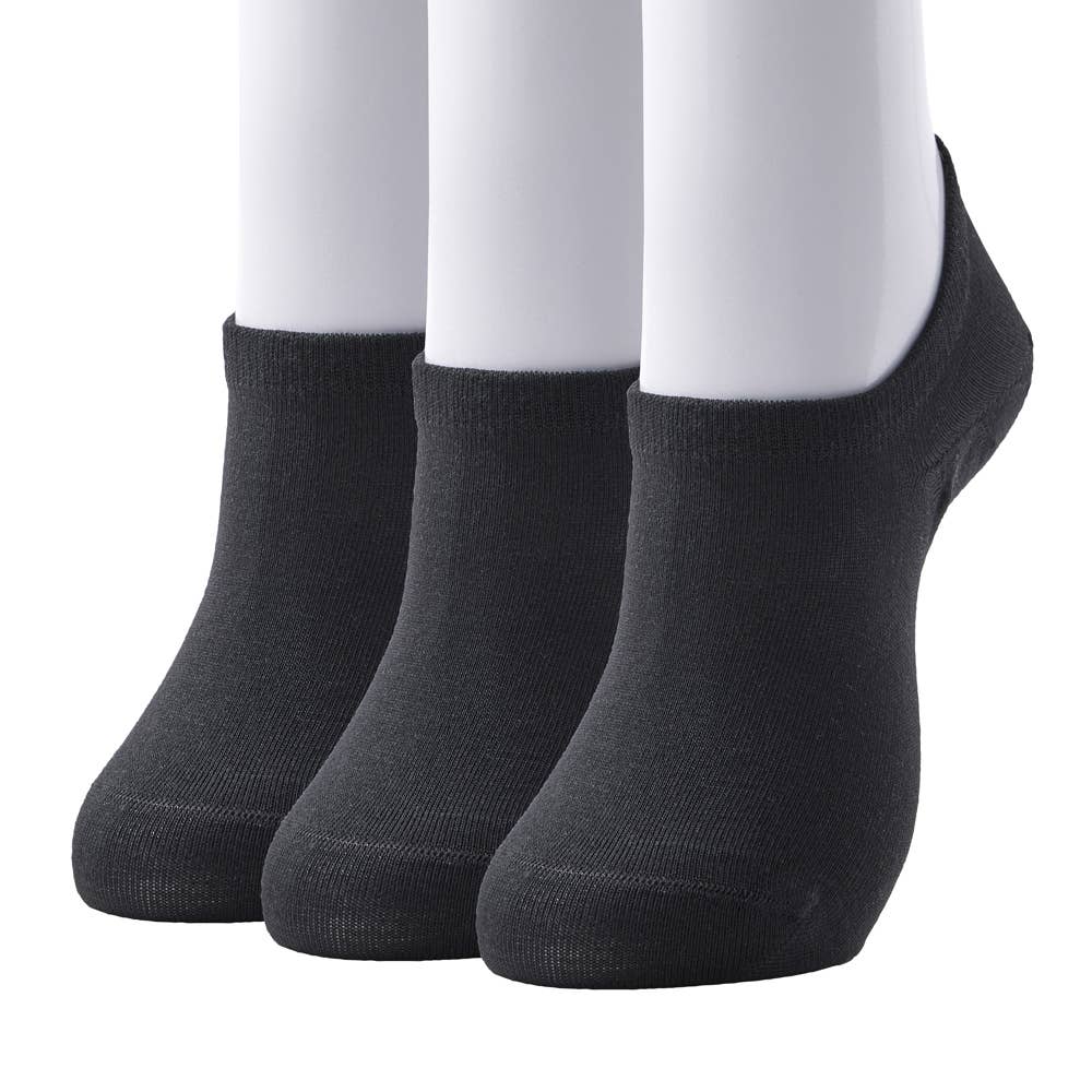 【ネット限定お得3足セット】履く珪藻土・超深履きフットカバー【SALE】 SQX983 ブラック