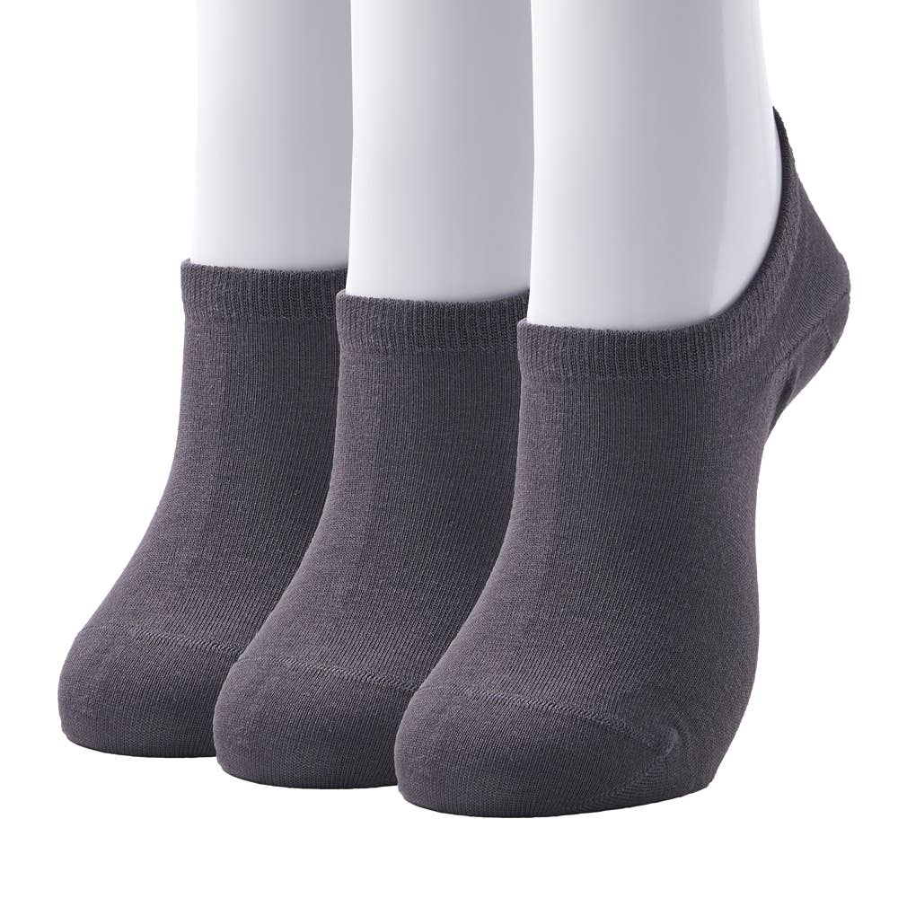 【ネット限定お得3足セット】履く珪藻土・超深履きフットカバー【SALE】 SQX983 チャコールグレー