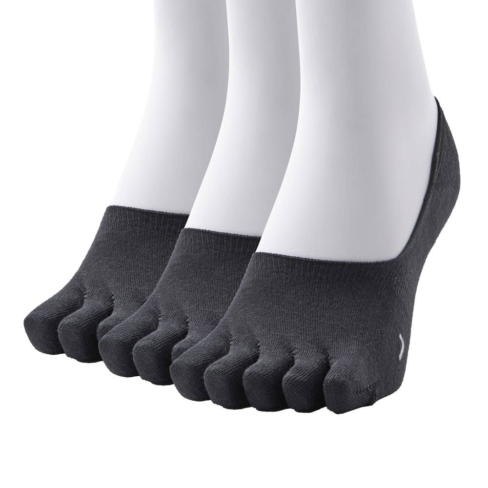 【ネット限定3足セット】5本指・綿混フットカバー SQX984 ブラック