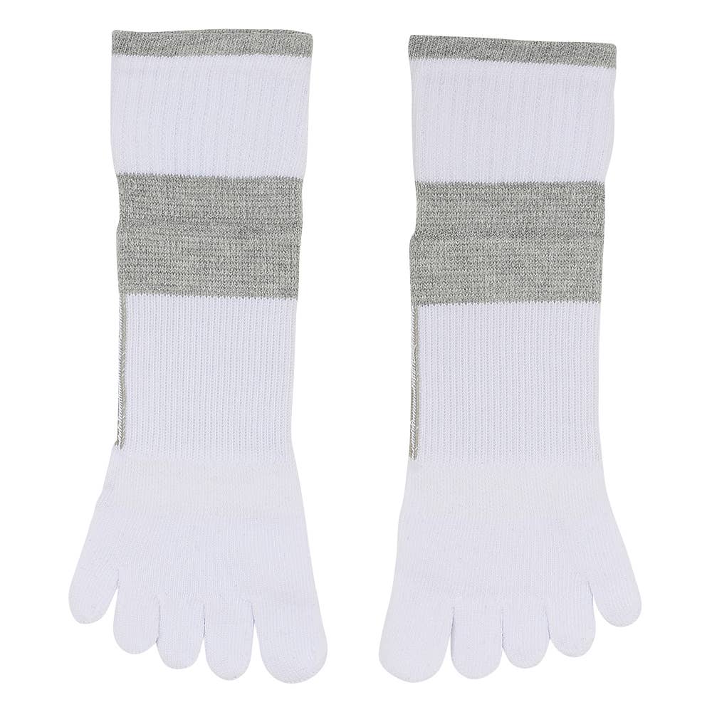 【5本指】アーチサポート付クルー丈ソックス ST0504 ホワイト