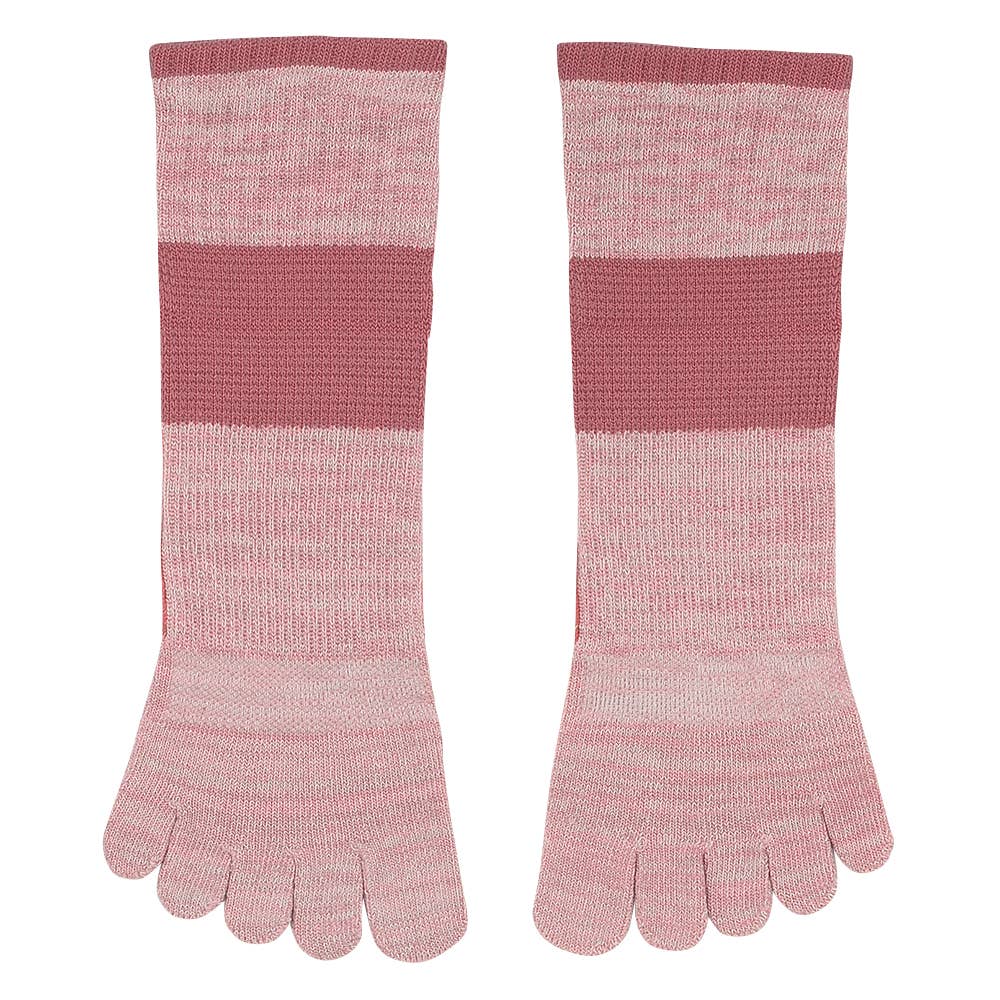 【5本指】アーチサポート付クルー丈ソックス ST0504 モクピンク