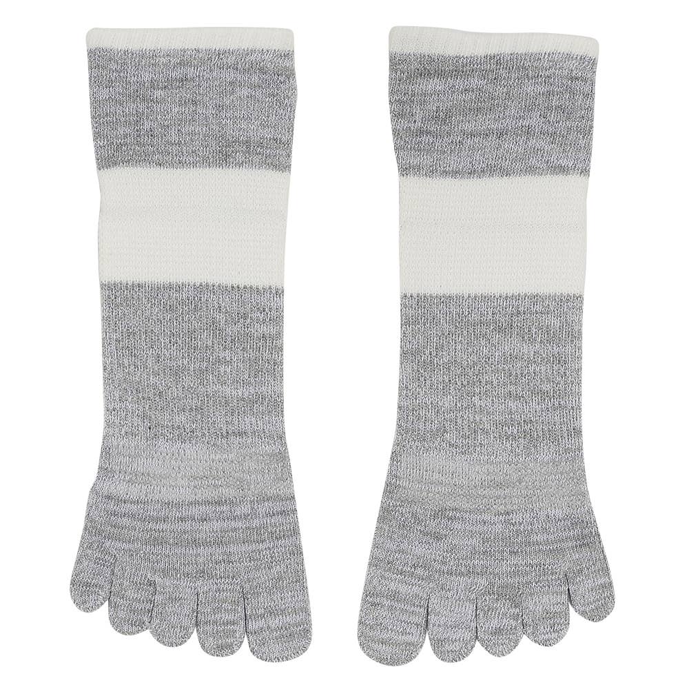 【ネット限定お得3足セット・5本指】アーチサポート付クルーソックス【くつしたの日対象】 ST0804 ライトグレー