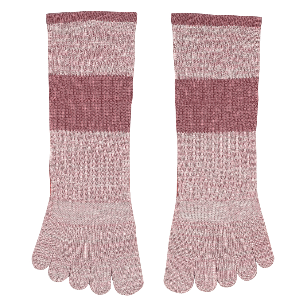 【ネット限定お得3足セット・5本指】アーチサポート付クルーソックス【くつしたの日対象】 ST0804 モクピンク