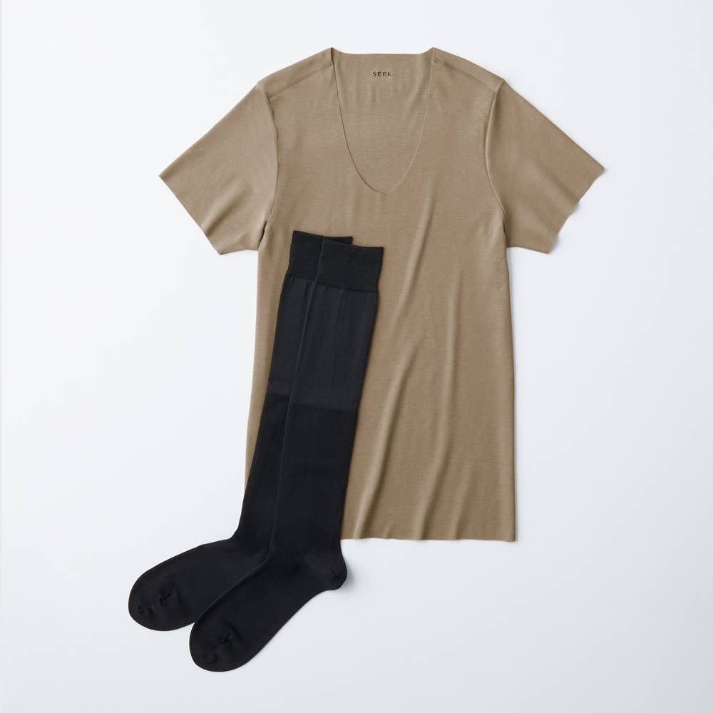 【直営店限定ギフト】ＵネックＴシャツ＆ロングホーズソックス SX0001 アソート