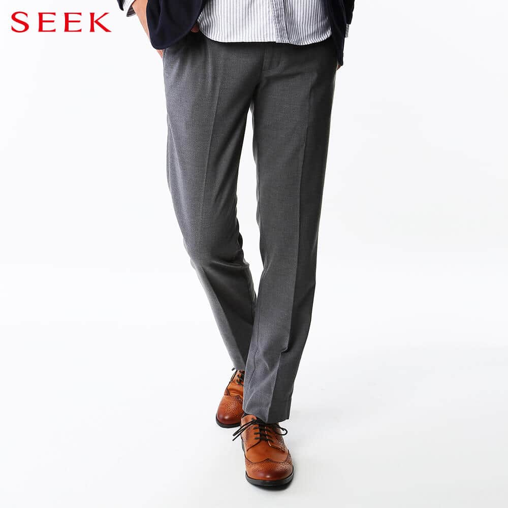 ＜GUNZE グンゼ＞ SEEK(シーク) ウール混ストレッチ裏起毛パンツ(メンズ)【送料無料】 ネービー L画像