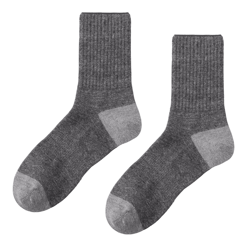 カジュアルソックス オーガニックコットン混 SXW091 チャコールグレー