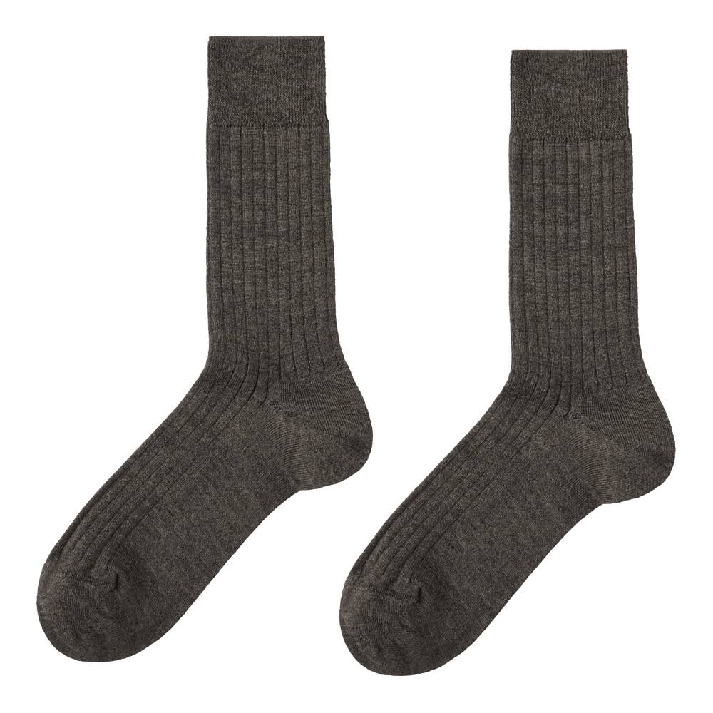 ビジネスソックス ウール×リネン【くつしたの日対象】 SXW094 チャコールグレー