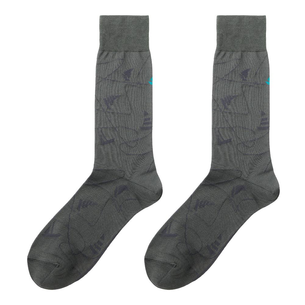 ビジネスソックス　ヨット柄 SXX096 チャコールグレー