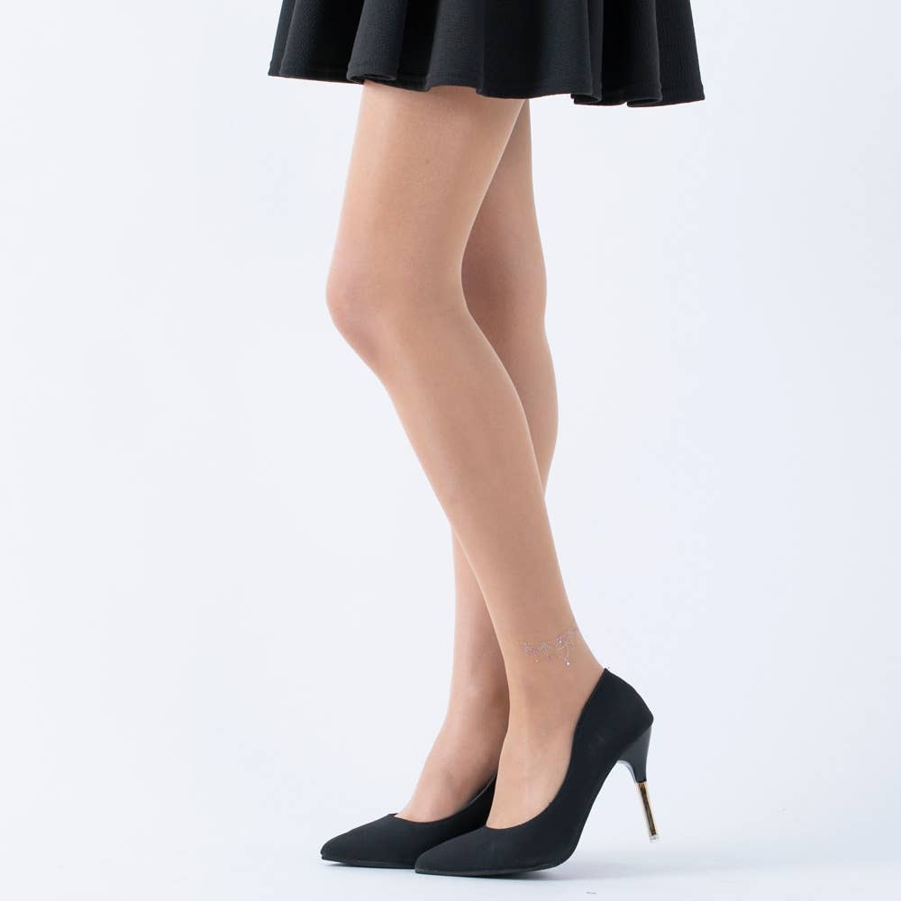 ストッキング（ワンポイント柄）【SALE】 TH625C ナチュラルベージュ