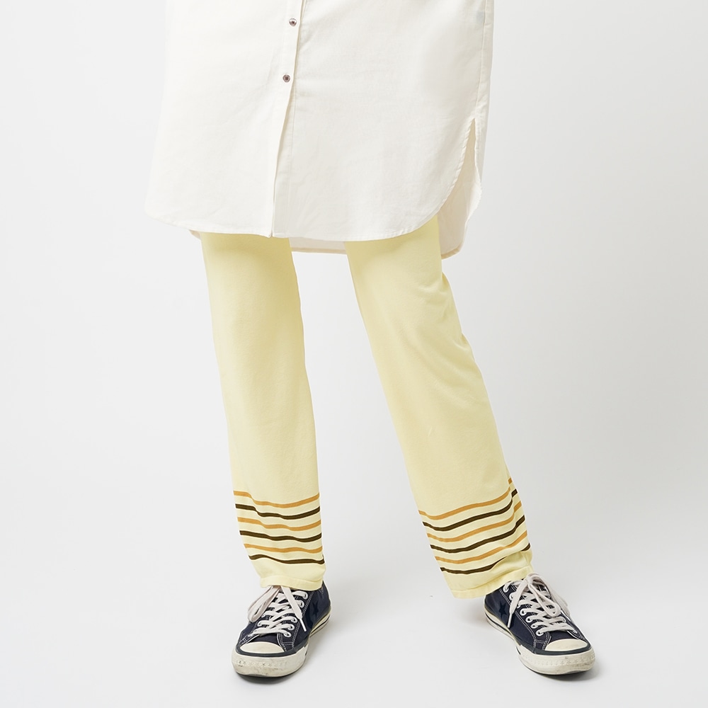 裾ボーダーワイドレギンス レディース Thf14e レディース