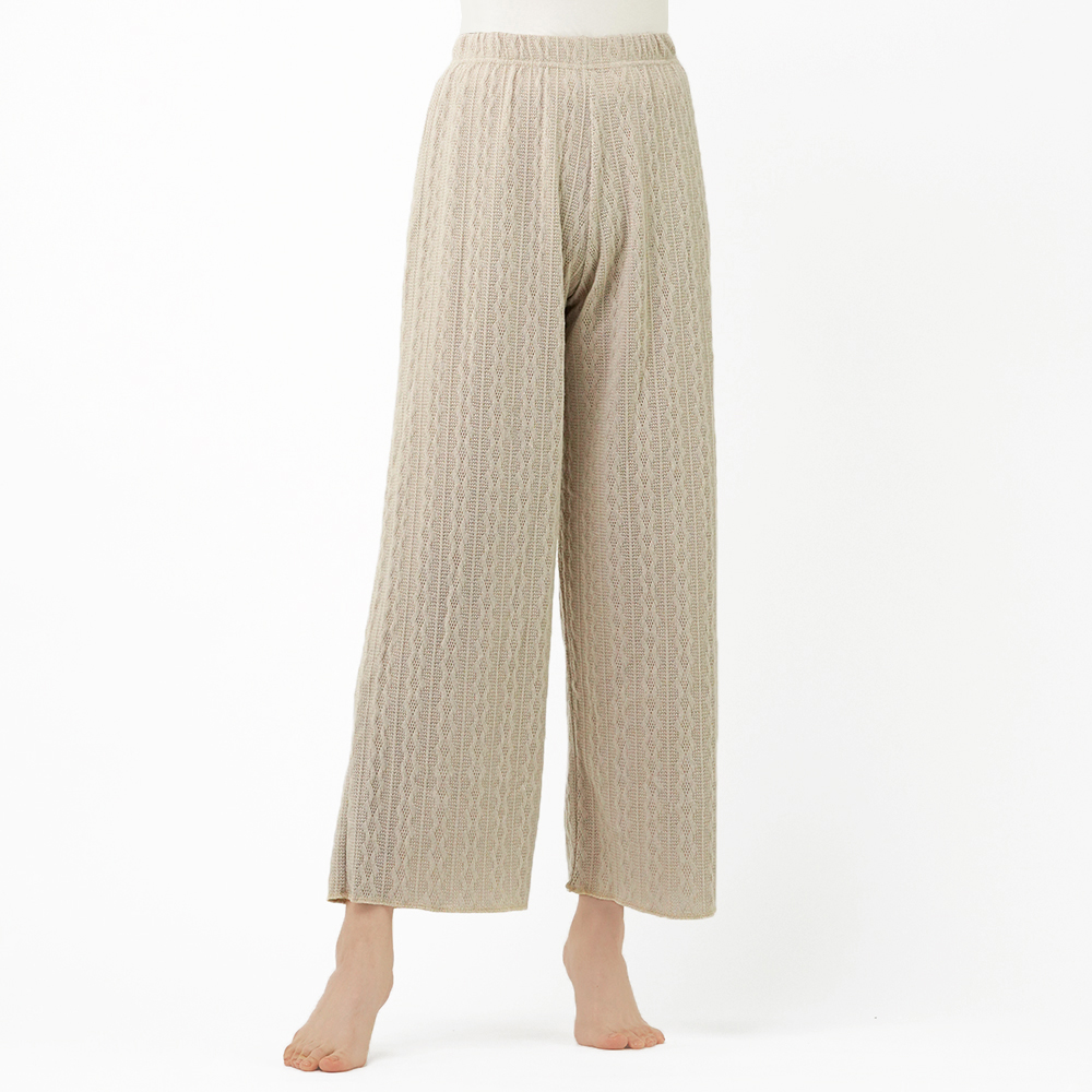 [Trend] Knit Cable Wide Pants [SALE] THF38G Beige