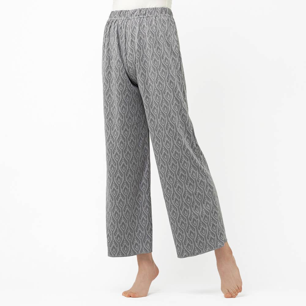 【トレンド】ジャカードワイドパンツ【SALE】 THF39G グレー