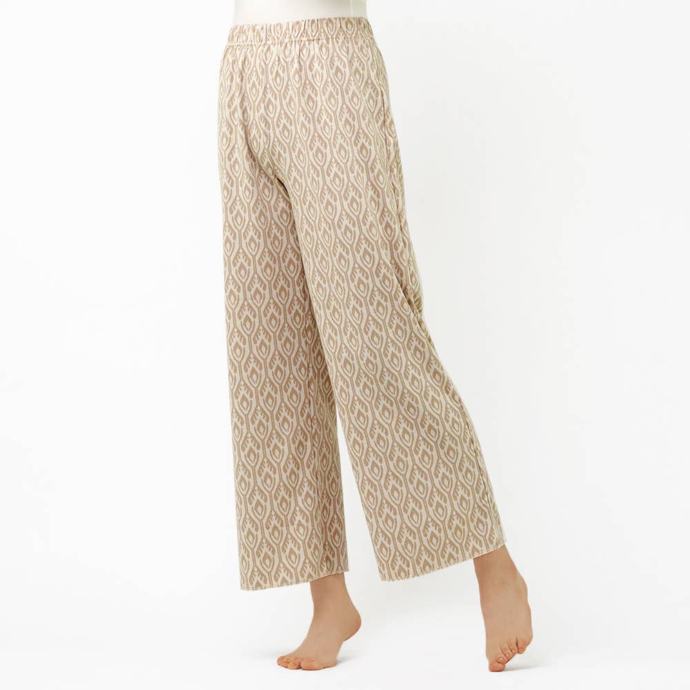 【トレンド】ジャカードワイドパンツ【SALE】 THF39G アイボリー