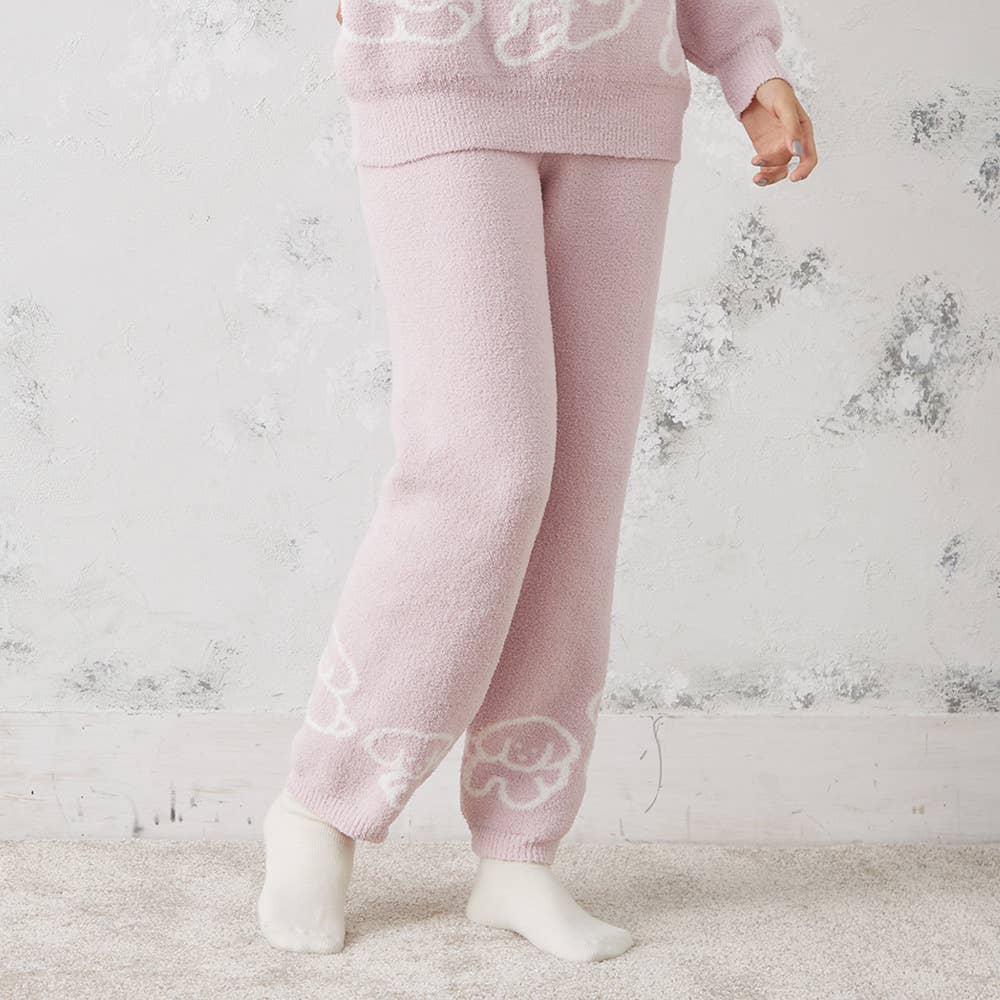 【てらおかなつみコラボ】裾ぐるりたれみみ犬ルームウェアパンツ【SALE】 THF72P ピンク