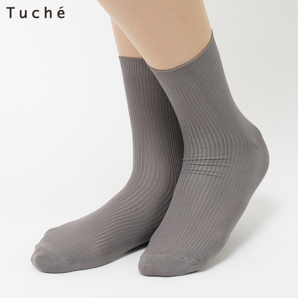 ＜GUNZE グンゼ＞ 10%OFF！Tuche(トゥシェ) ソックス（リブ）（レディース）【SALE】 Tスモークブラウン 22-25